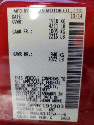 2015 NISSAN ALTIMA 2.5 1N4AL3AP9FC193903