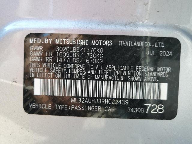 2024 MITSUBISHI MIRAGE ES - ML32AUHJ3RH022439
