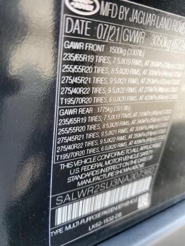 2022 LAND ROVER RANGE ROVE - SALWR2SU3NA207360