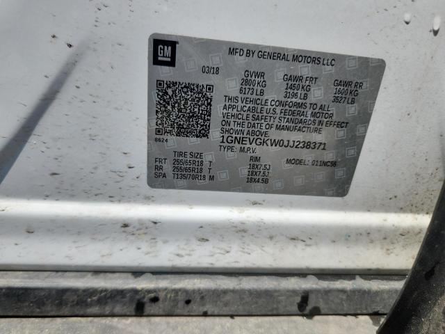 2018 CHEVROLET TRAVERSE L - 1GNEVGKW0JJ238371