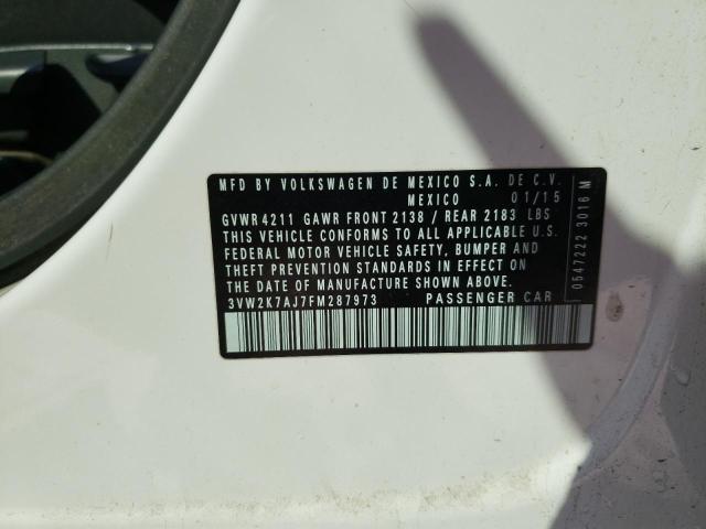 2015 VOLKSWAGEN JETTA BASE 3VW2K7AJ7FM287973