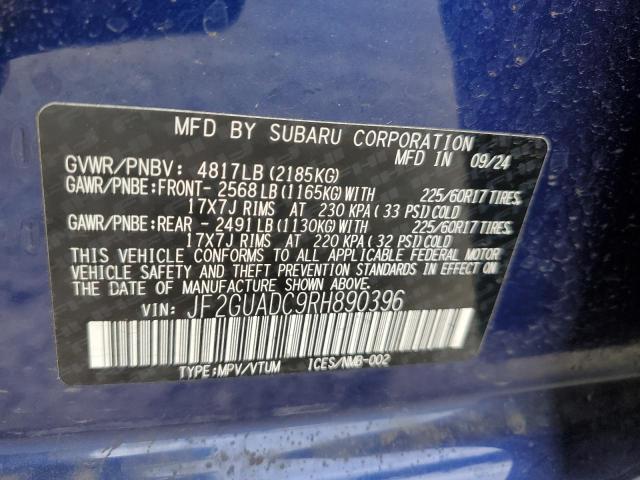 2024 SUBARU CROSSTREK JF2GUADC9RH890396