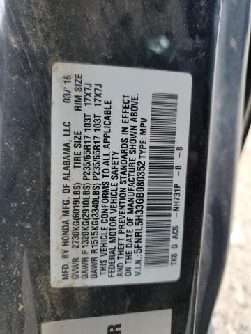 2016 HONDA ODYSSEY SE 5FNRL5H33GB080352