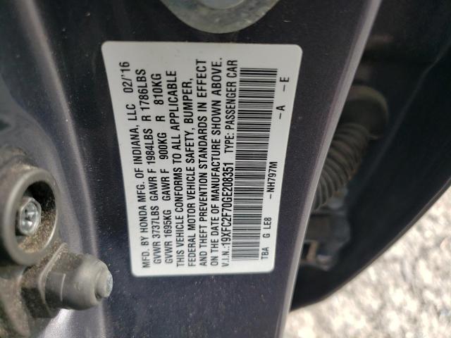 2016 HONDA CIVIC EX 19XFC2F70GE208351