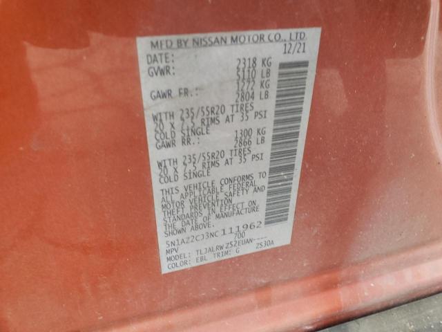 2022 NISSAN MURANO SL 5N1AZ2CJ3NC111962