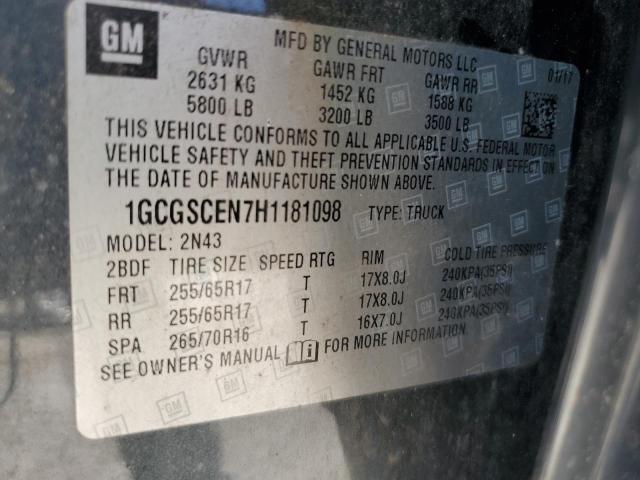 2017 CHEVROLET COLORADO L 1GCGSCEN7H1181098