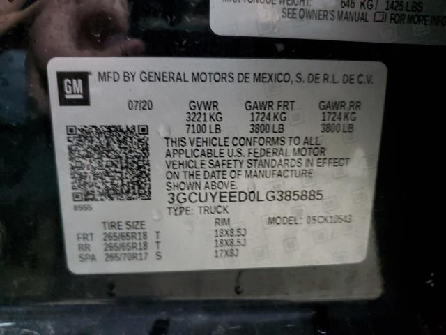 2020 CHEVROLET SILVERADO 3GCUYEED0LG385885