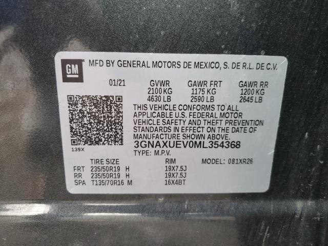 2021 CHEVROLET EQUINOX LT 3GNAXUEV0ML354368