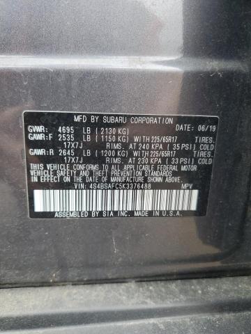 2019 SUBARU OUTBACK 2. - 4S4BSAFC5K3376488