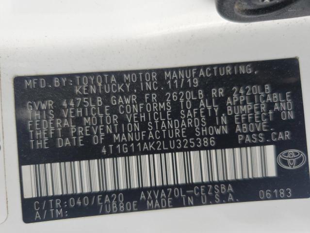2020 TOYOTA CAMRY SE - 4T1G11AK2LU325386