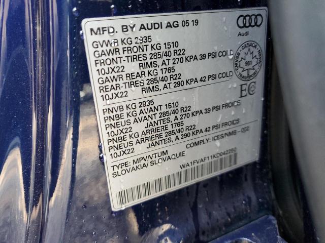 2019 AUDI Q8 PRESTIG WA1FVAF11KD042250