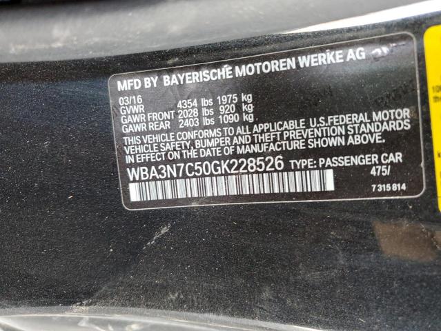 2016 BMW 428 I WBA3N7C50GK228526