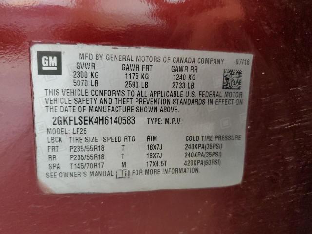 2017 GMC TERRAIN SL 2GKFLSEK4H6140583