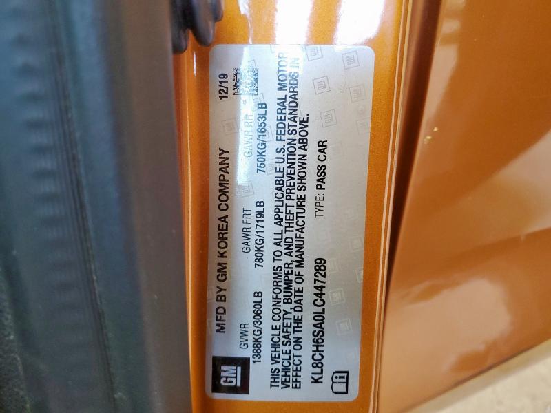 2020 CHEVROLET SPARK ACTI KL8CH6SA0LC447289