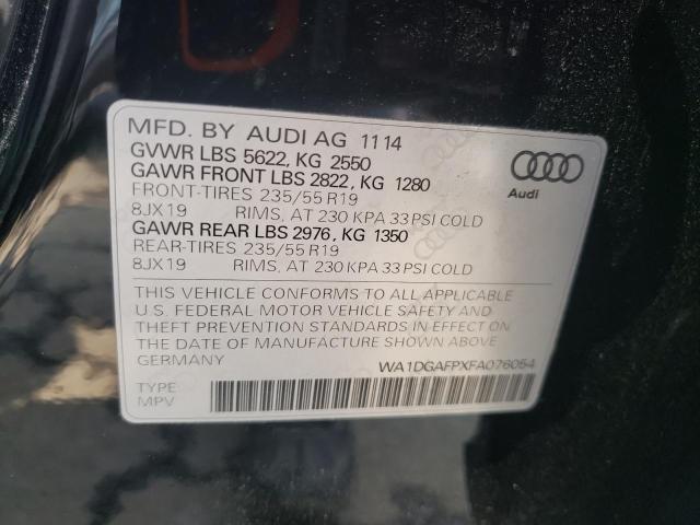 2015 AUDI Q5 PREMIUM WA1DGAFPXFA076054