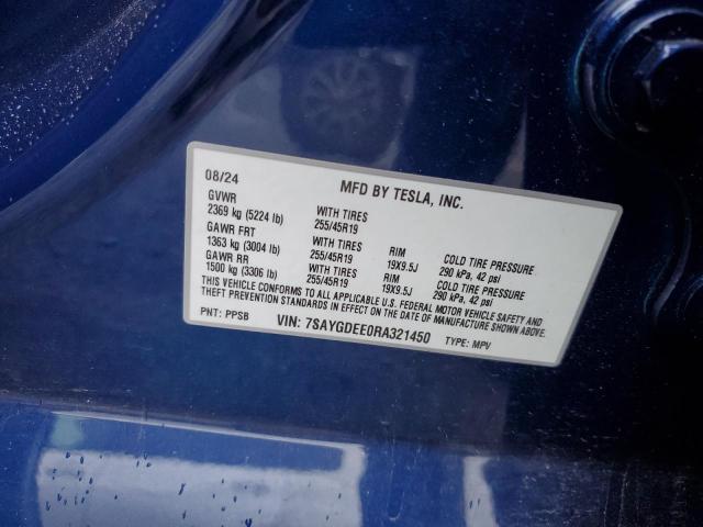 2024 TESLA MODEL Y 7SAYGDEE0RA321450