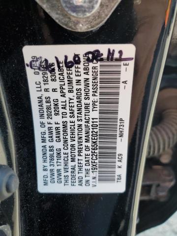 2019 HONDA CIVIC LX - 19XFC2F65KE021011