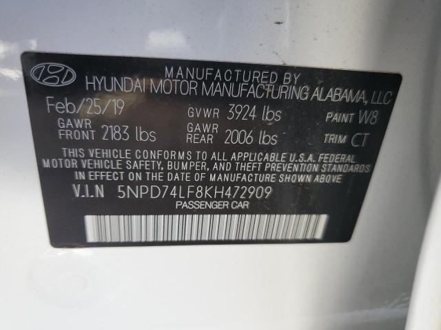 5NPD74LF8KH472909 2019 HYUNDAI ELANTRA
