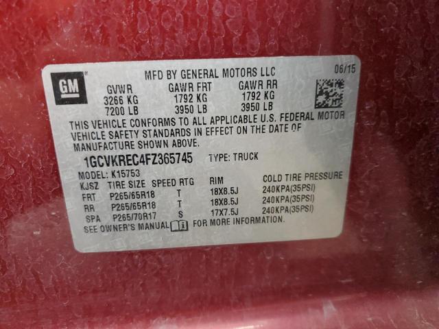 2015 CHEVROLET SILVERADO - 1GCVKREC4FZ365745
