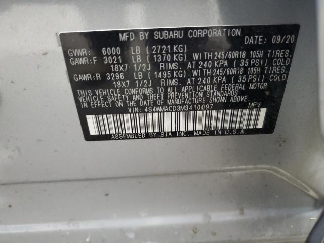 2021 SUBARU ASCENT PRE 4S4WMACD3M3410097