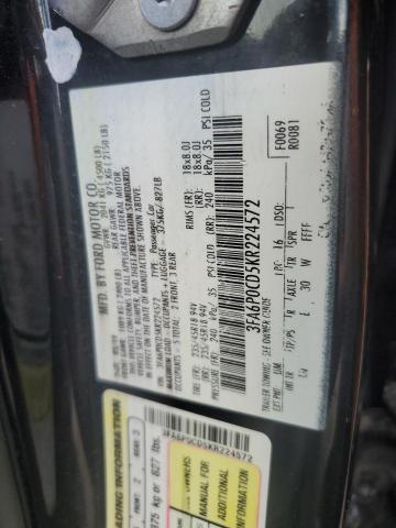 2019 FORD FUSION SEL 3FA6P0CD5KR224572