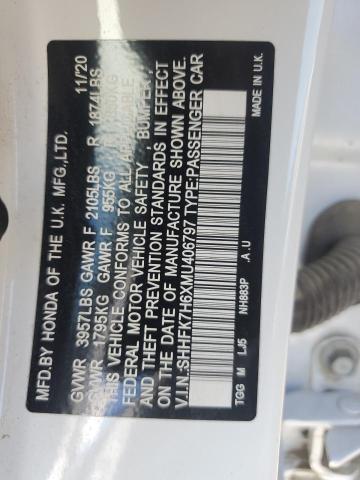 2021 HONDA CIVIC EX SHHFK7H6XMU406797