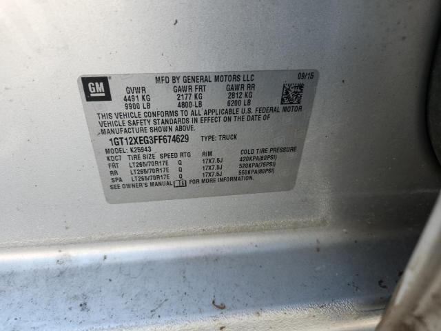2015 GMC SIERRA K25 - 1GT12XEG3FF674629