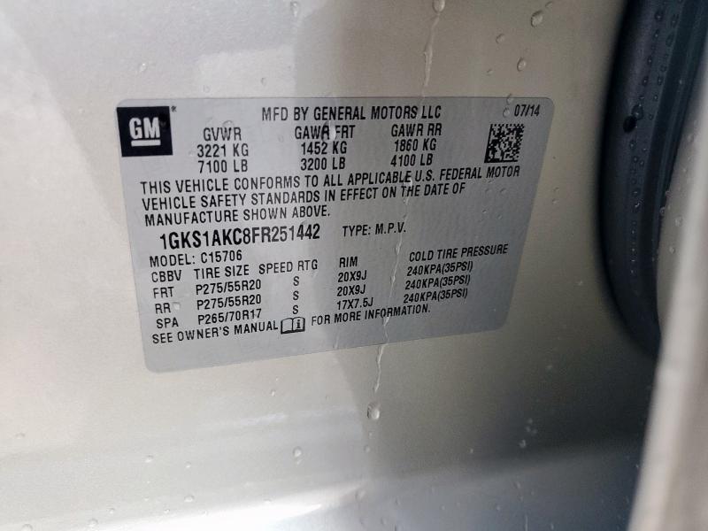 2015 GMC YUKON SLE 1GKS1AKC8FR251442