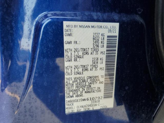 2022 NISSAN FRONTIER S - 1N6ED1EJ5NN610792