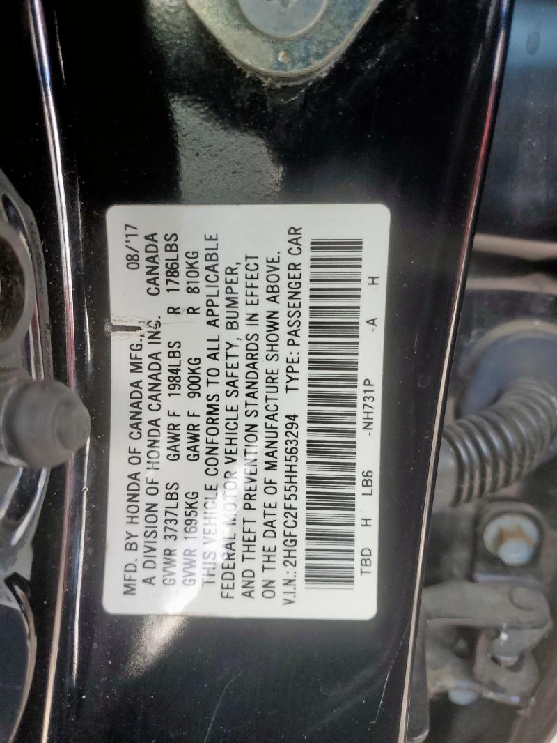 2017 HONDA CIVIC LX 2HGFC2F55HH563294