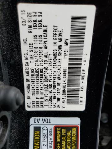 2015 HONDA CR-V LX - 5J6RM4H33FL058901
