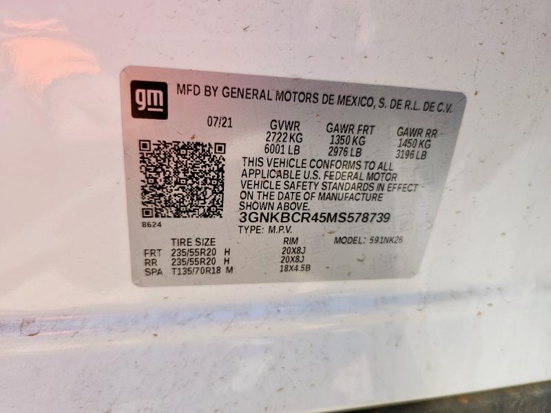 2021 CHEVROLET BLAZER 2LT 3GNKBCR45MS578739