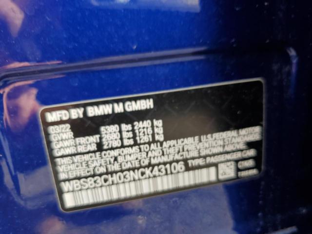 wbs83ch03nck43106 - 2022 Bmw m5 - #60097435
