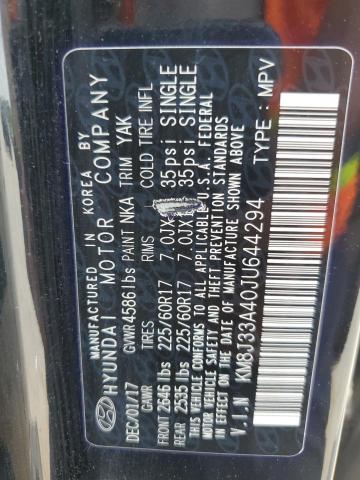 2018 HYUNDAI TUCSON SEL KM8J33A40JU644294