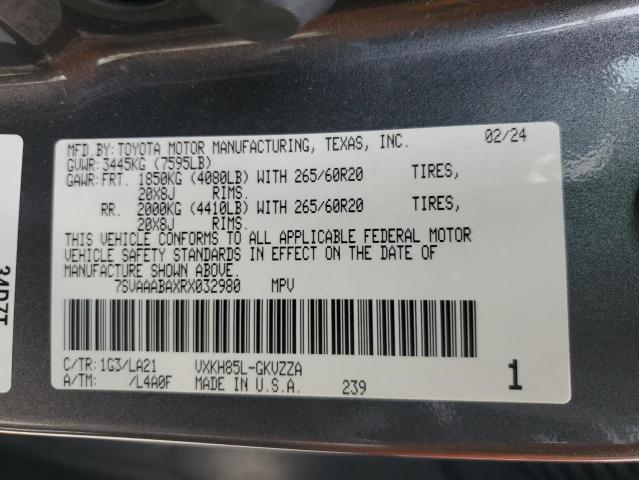 2024 TOYOTA SEQUOIA SR 7SVAAABAXRX032980