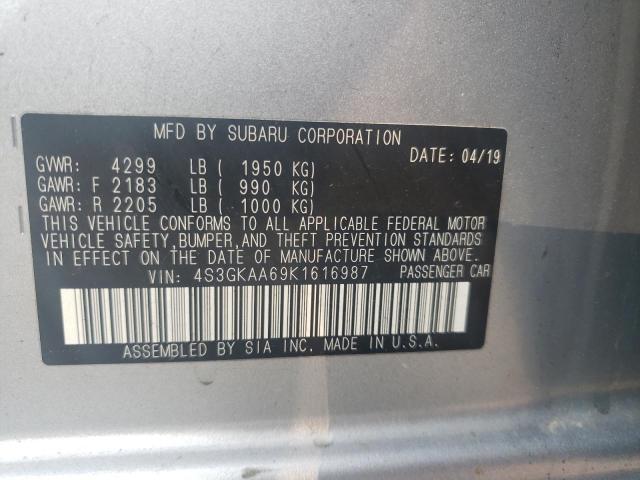 2019 SUBARU IMPREZA 4S3GKAA69K1616987