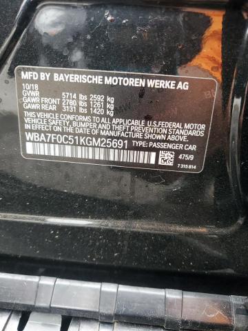 2019 BMW 750 I WBA7F0C51KGM25691