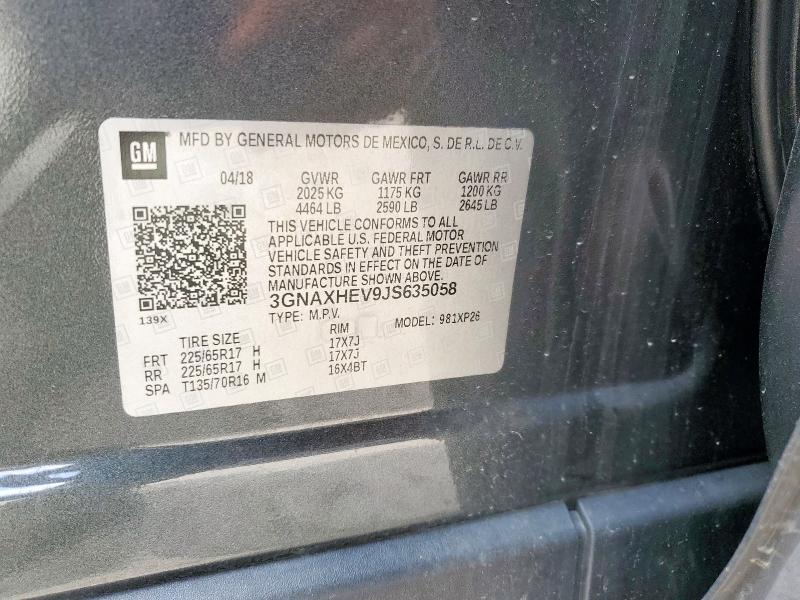 2018 CHEVROLET EQUINOX LS 3GNAXHEV9JS635058
