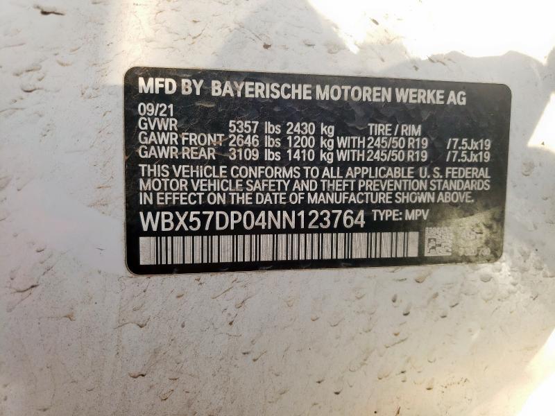 2022 BMW X3 XDRIVE3 - WBX57DP04NN123764