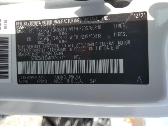 2022 TOYOTA SIENNA LIM 5TDZSKFC4NS050841