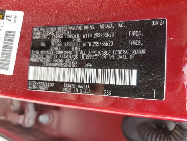 2024 TOYOTA GRAND HIGH 5TDAAAB5XRS046185