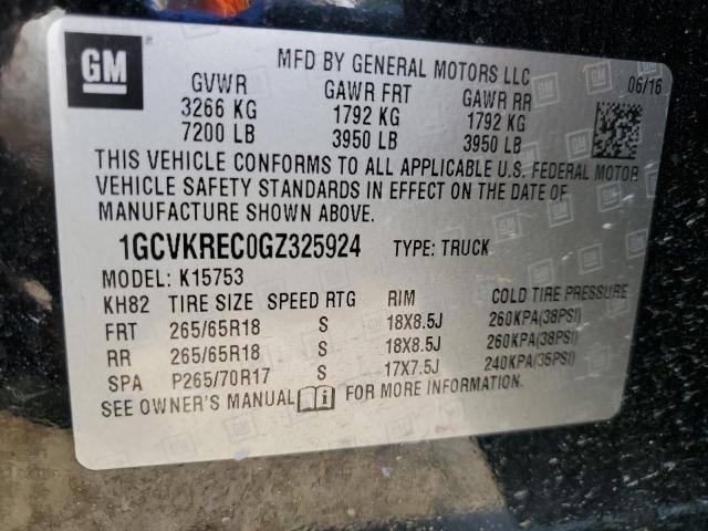 2016 CHEVROLET SILVERADO K1500 LT 1GCVKREC0GZ325924