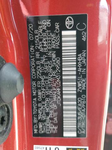 2021 TOYOTA PRIUS SPEC JTDKAMFU2M3129580