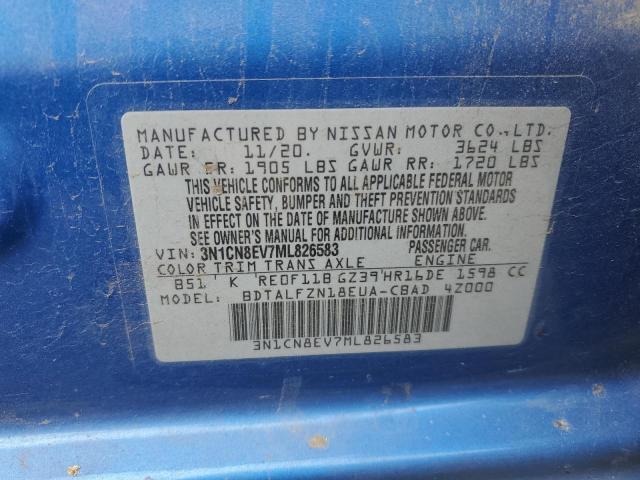 2021 NISSAN VERSA SV - 3N1CN8EV7ML826583