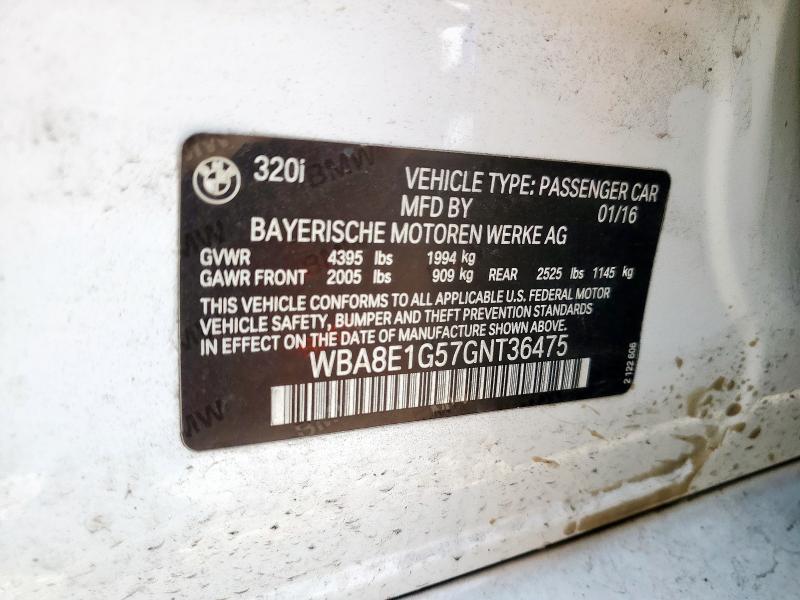 2016 BMW 320 I WBA8E1G57GNT36475