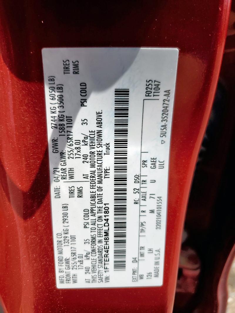 2021 FORD RANGER XL 1FTER4EH8MLD41801