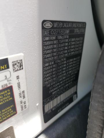 2018 LAND ROVER RANGE ROVE SALGR2RV9JA395430