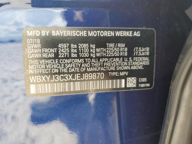 2018 BMW X2 SDRIVE2 WBXYJ3C3XJEJ89870
