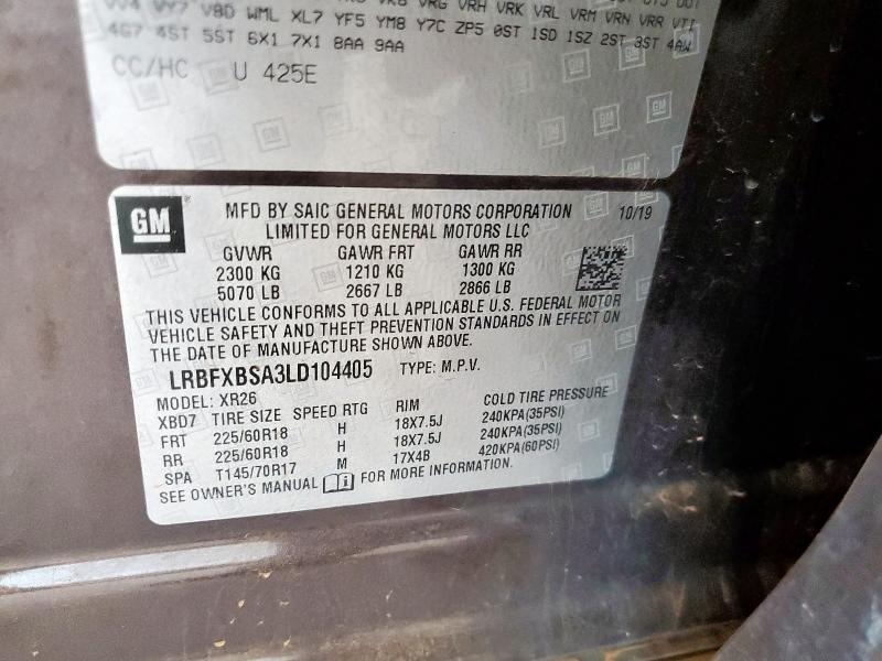 2020 BUICK ENVISION P LRBFXBSA3LD104405