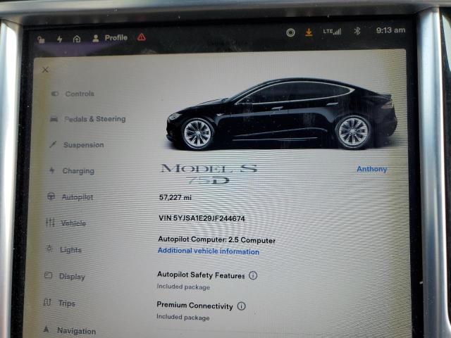 2018 TESLA MODEL S 5YJSA1E29JF244674
